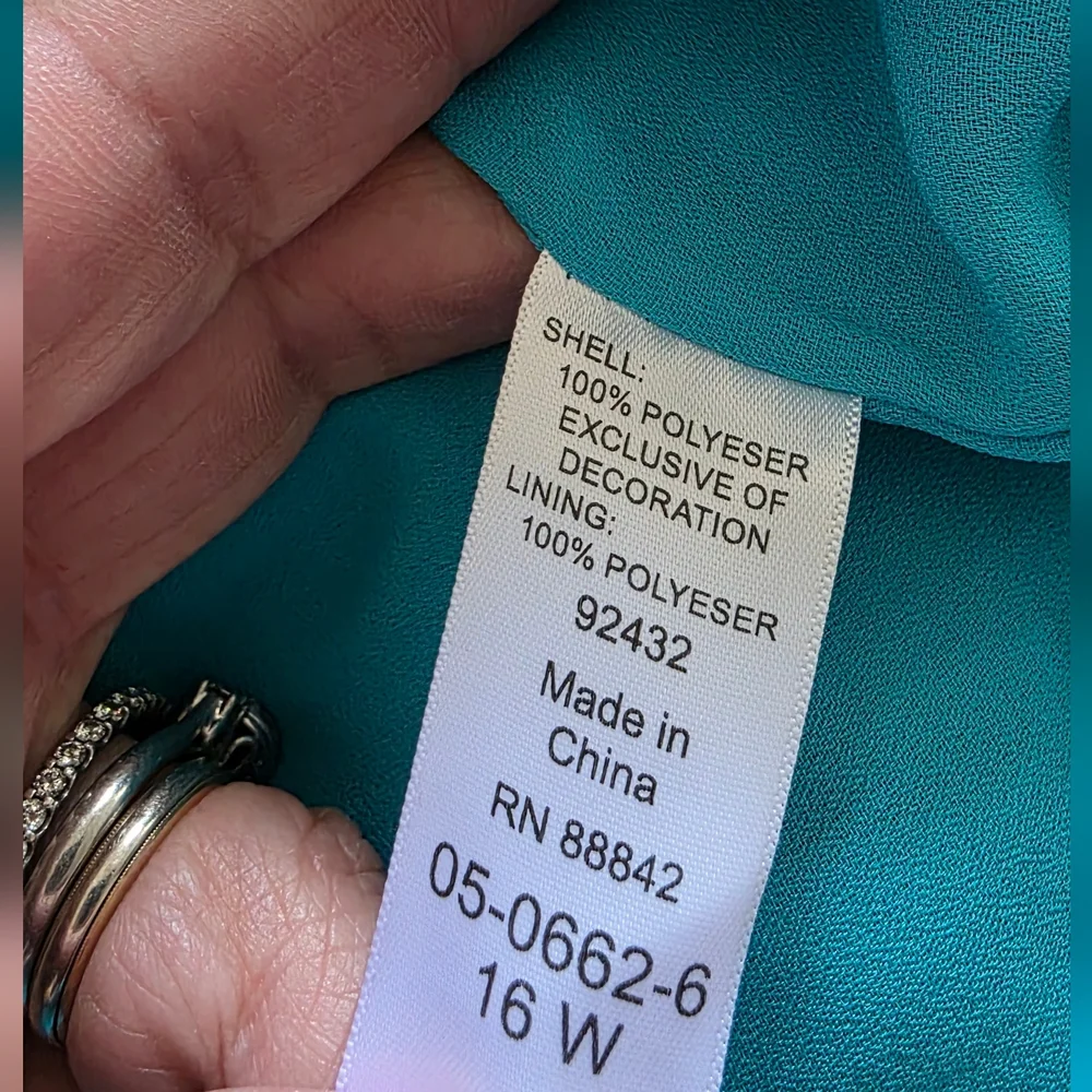 Elegant Turquoise Embellished Dress Size 16W - Picture 9 of 9